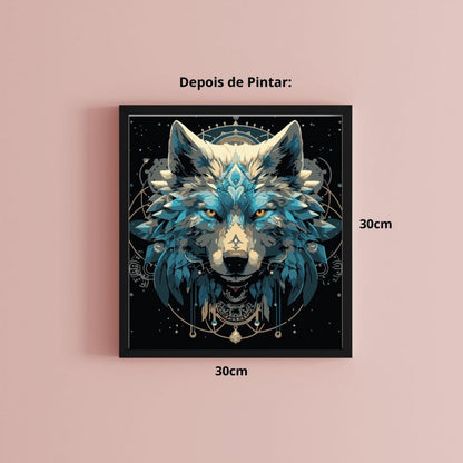 Conjunto Pintura Numerada Arte Terapia 30X30cm Lobo