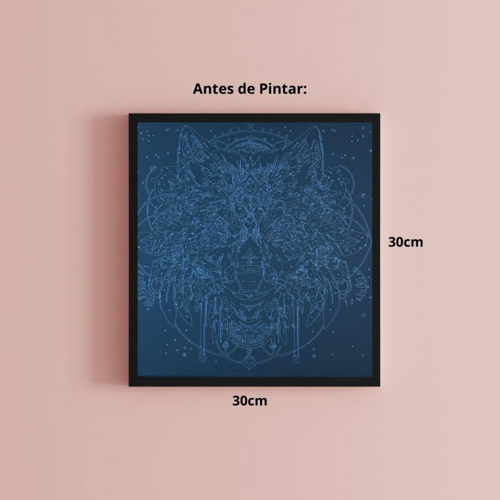 Conjunto Pintura Numerada Arte Terapia 30X30cm Lobo