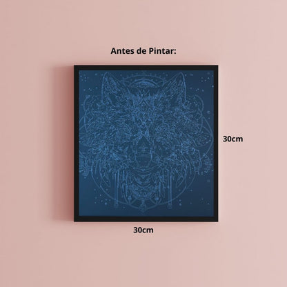 Conjunto Pintura Numerada Arte Terapia 30X30cm Lobo