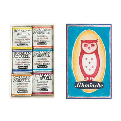 Tinta Aquarela Schmincke Horadam Pastilha 06 Cores Matchbox