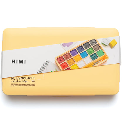 Tinta Guache Profissional Himi 18 Cores Metálicas + 3 Pincéis