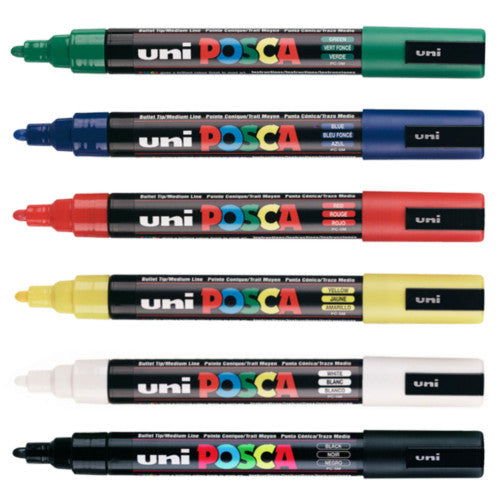 Caneta Posca Uni Ball PC-5M 06 Cores Principais