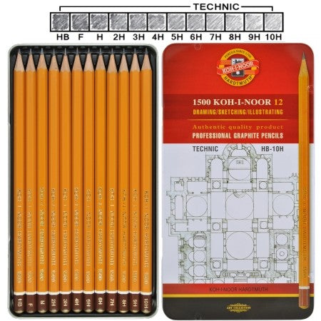 Estojo de Lápis Graduado Koh-I-Noor 1502 I Technic