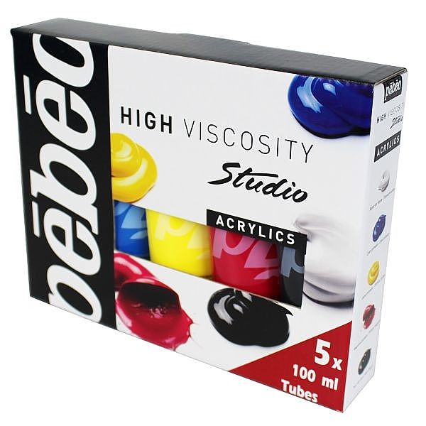 Estojo Tinta Acrílica Importada Pebeo 05 Cores 100ml