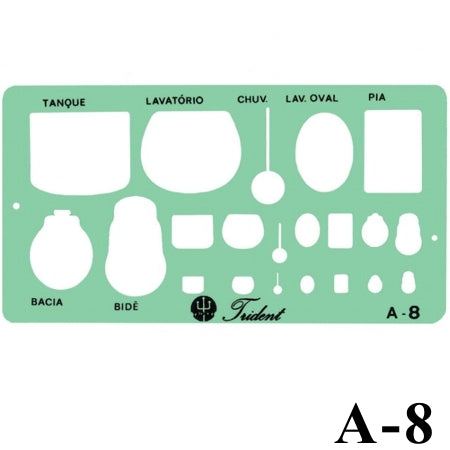 Gabarito Arquitetura A-08 Sanitários Trident