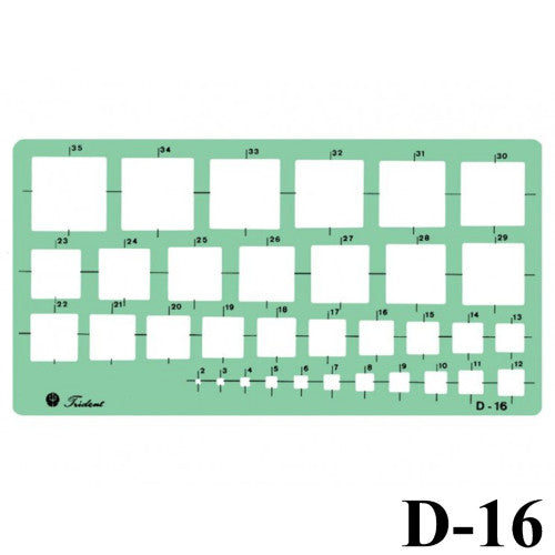 Gabarito Desenho D-16 Quadrados Trident