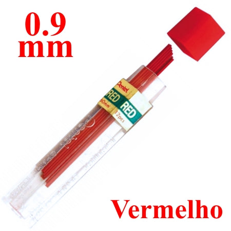 Mina Grafite Pentel 0.9mm Vermelho