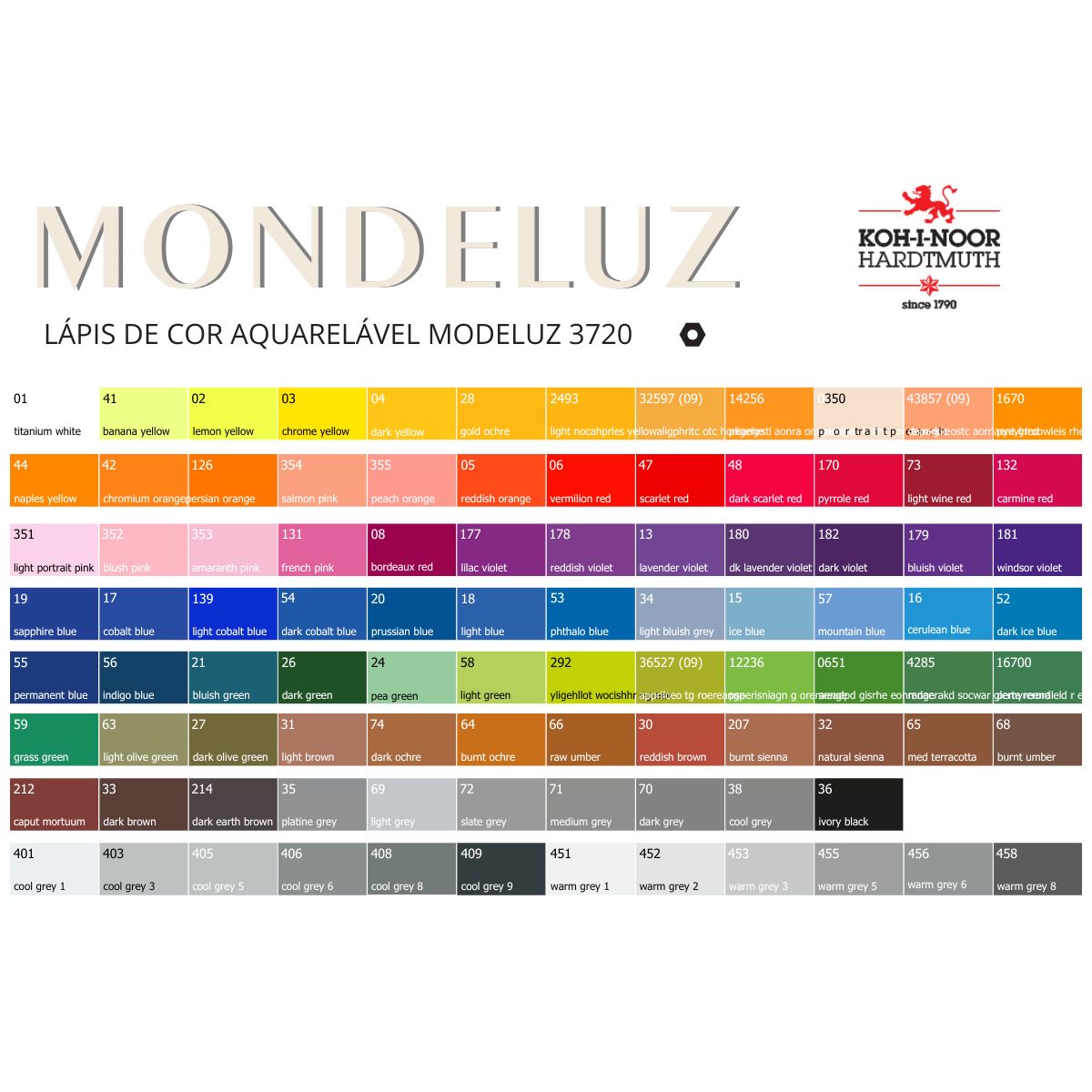Lápis Aquarelável Koh-I-Noor Mondeluz 3720 Tom Branco