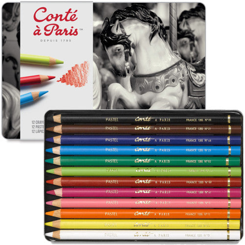Lápis Pastel Seco Conté à Paris Estojo 12 Cores