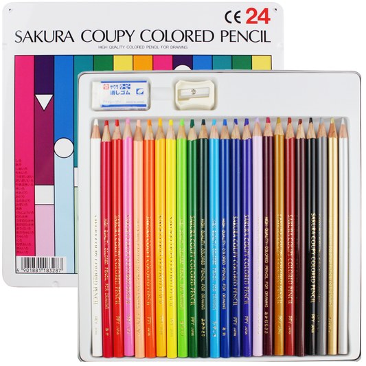 Lápis de Cor Sakura Coupy 24 Cores