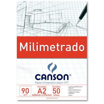 Bloco de Papel Milimetrado A2 Canson 90g/m²