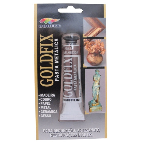 Goldfix Pasta Metálica 20ml Corfix Prata Evelhecida