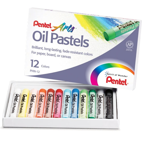 Pastel Oleoso Pentel 12 Cores