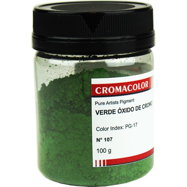 Pigmento Artístico Puro 107 Verde Óxido Cromo Cromacolor 100g