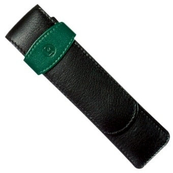 Porta Caneta Pelikan em Couro Verde Para 02 Caneta