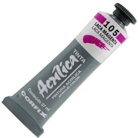 Tinta Acrílica Corfix 37ml 105 Laca Magenta