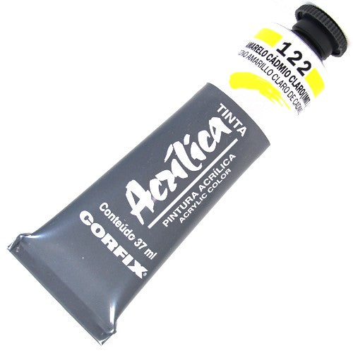 Tinta Acrílica Corfix 37ml 122 Amarelo Cádmio Claro Imit.