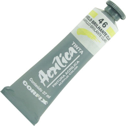 Tinta Acrílica Corfix 37ml  46 Amarelo Brilhante Claro