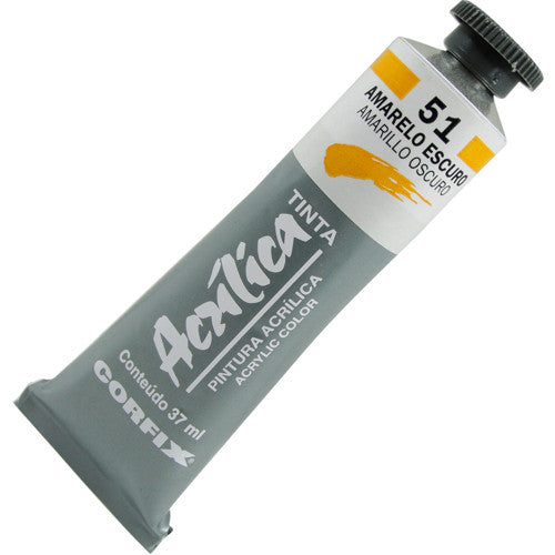 Tinta Acrílica Corfix 37ml  51 Amarelo Escuro