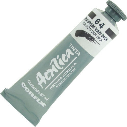Tinta Acrílica Corfix 37ml  64 Marrom Van Dick