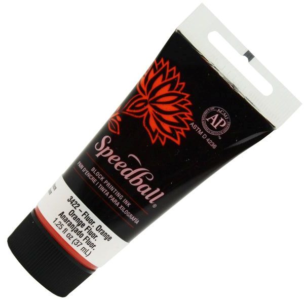 Tinta de Xilogravura 37ml SpeedBall 3422 Laranja Fluorescente