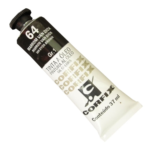 Tinta a Óleo Corfix 37ml  64 Marrom Van Dick - G1