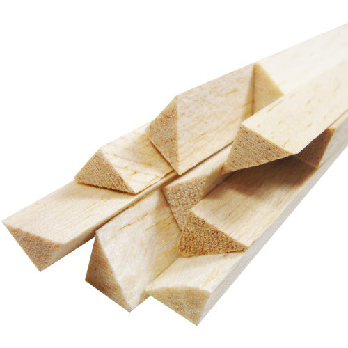 Vareta de Madeira Balsa Triangular 06x06x930mm