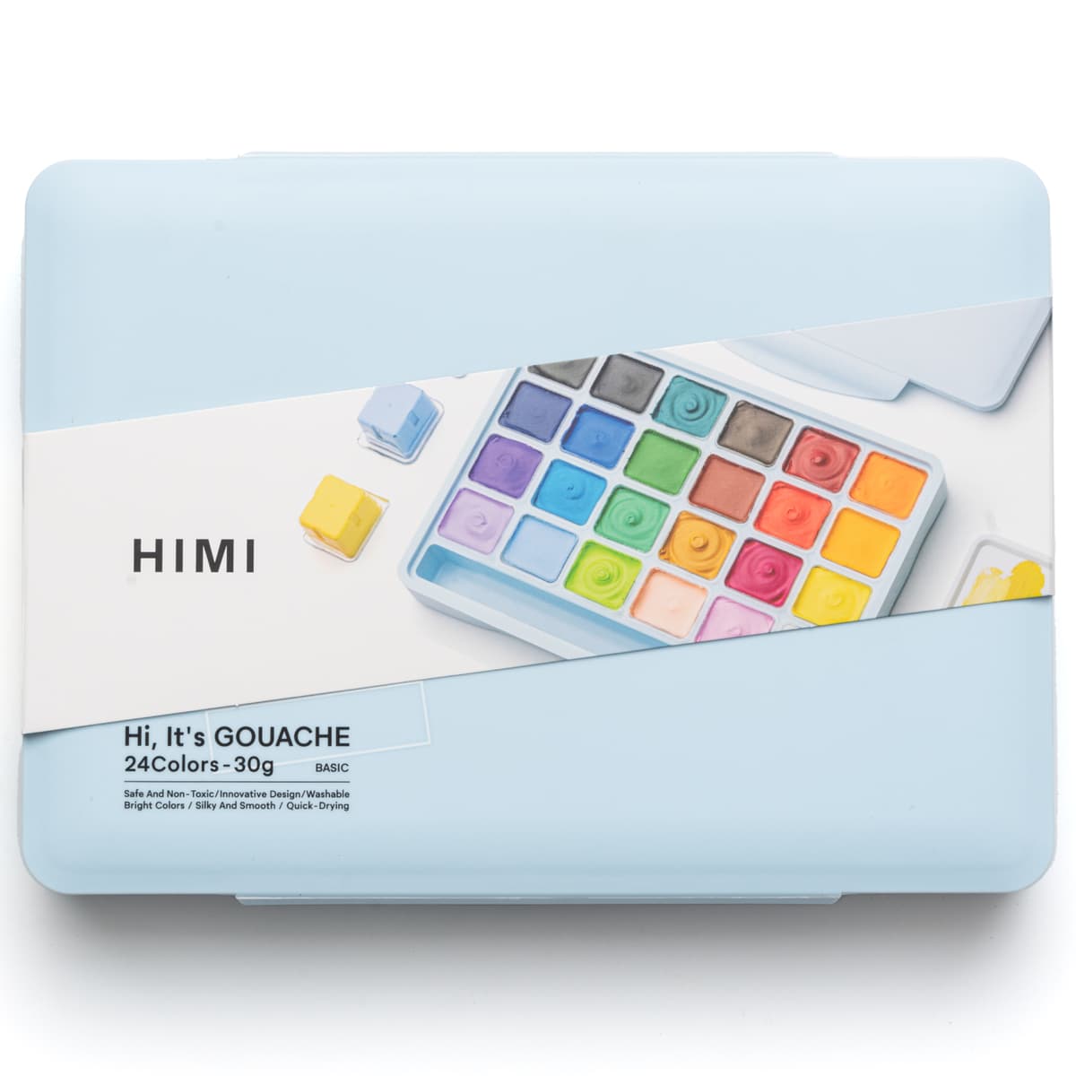 Tinta Guache Profissional Himi 24 Cores Estojo Azul