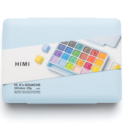 Tinta Guache Profissional Himi 24 Cores Estojo Azul