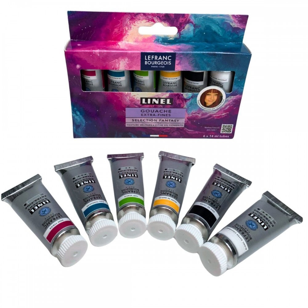 Estojo Tinta Guache LINEL Fantasy Lefranc & Bourgeois 06 Cores 14ml