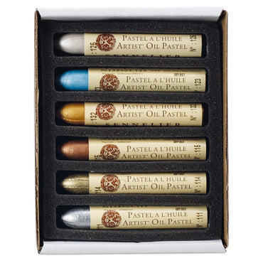 Pastel Oleoso Sennelier 06 Cores Iridescents