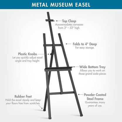 Cavalete Profissional de Metal para Tela – Estável e Ajustável Sinoart