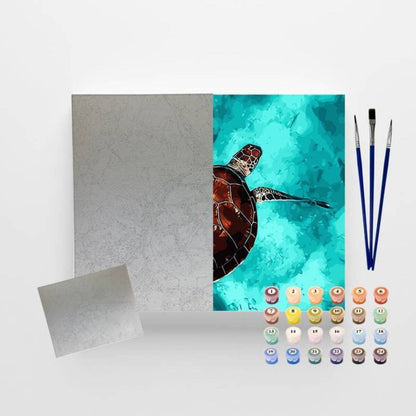 Conjunto Pintura Numerada Arte Terapia 40X50cm Tartaruga