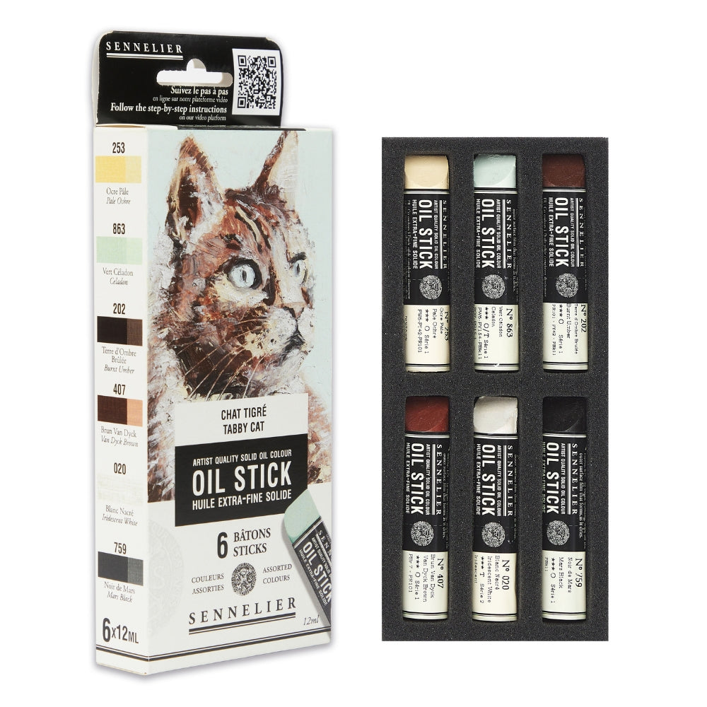 Bastão de Tinta Óleo Sennelier Extra Fine 06 Cores Tabby Cat