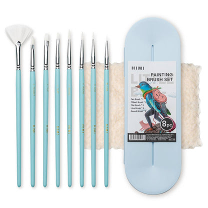 Kit De Pincéis Azul Himi Para Guache 8 Unidades