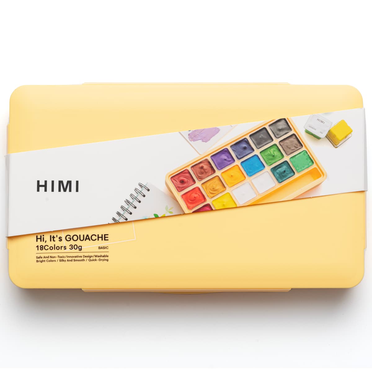 Tinta Guache Profissional Himi 18 Cores Estojo Amarelo