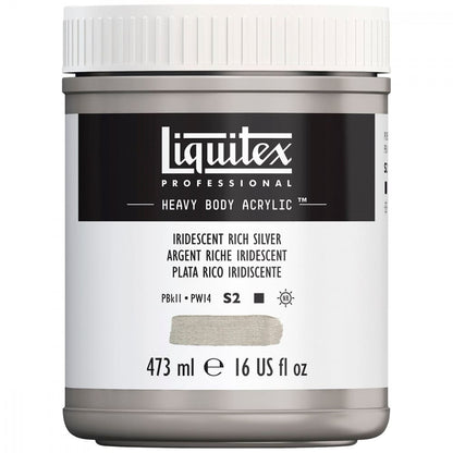 Tinta Acrílica Liquitex Heavy Body 239 Iridescent Silver 473ml 