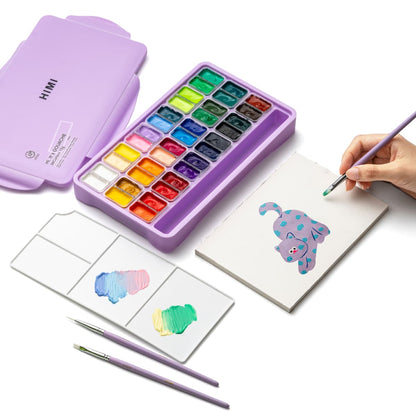 Tinta Guache Profissional Himi 36 Cores Estojo Roxo