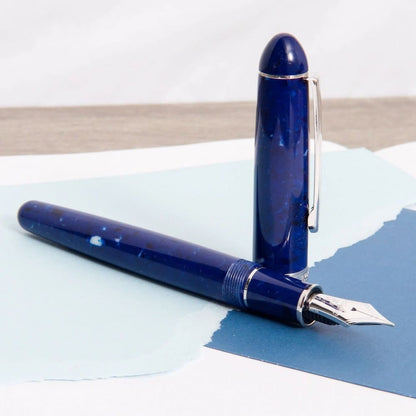 Caneta Tinteiro Platinum Celluloid Midnight Blue Pena de Ouro 14K M
