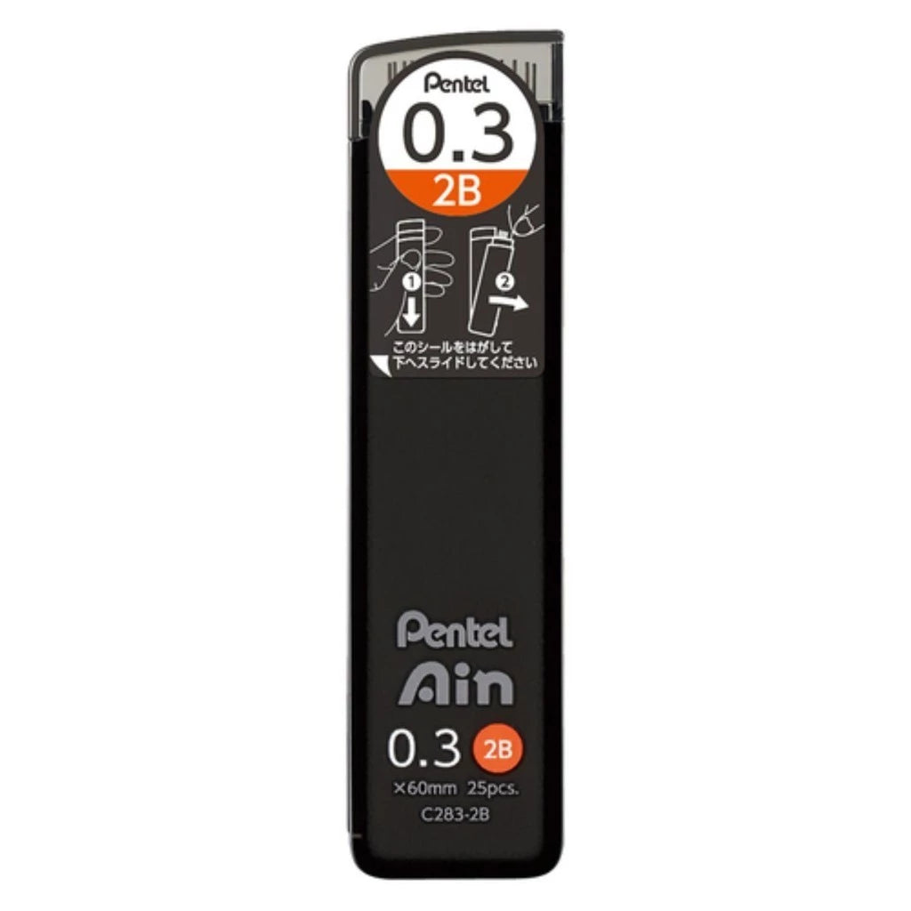 Mina Grafite Pentel AIN STEIN 0.3mm 2B