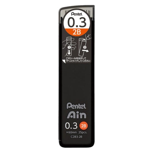 Mina Grafite Pentel AIN STEIN 0.3mm 2B