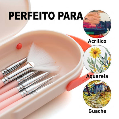Kit De Pincéis Rosa Himi Para Guache 8 Unidades