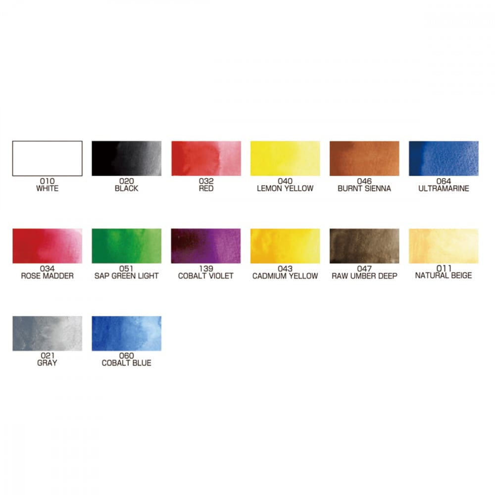 Aquarela Kuretake Gansai Tambi 14 Cores Portable