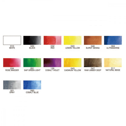 Aquarela Kuretake Gansai Tambi 14 Cores Portable