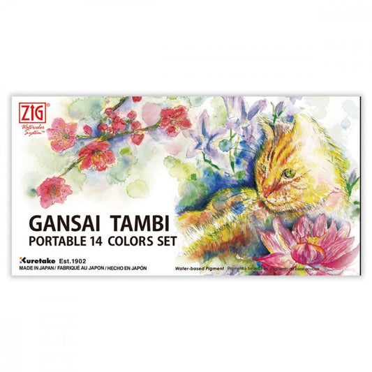 Aquarela Kuretake Gansai Tambi 14 Cores Portable