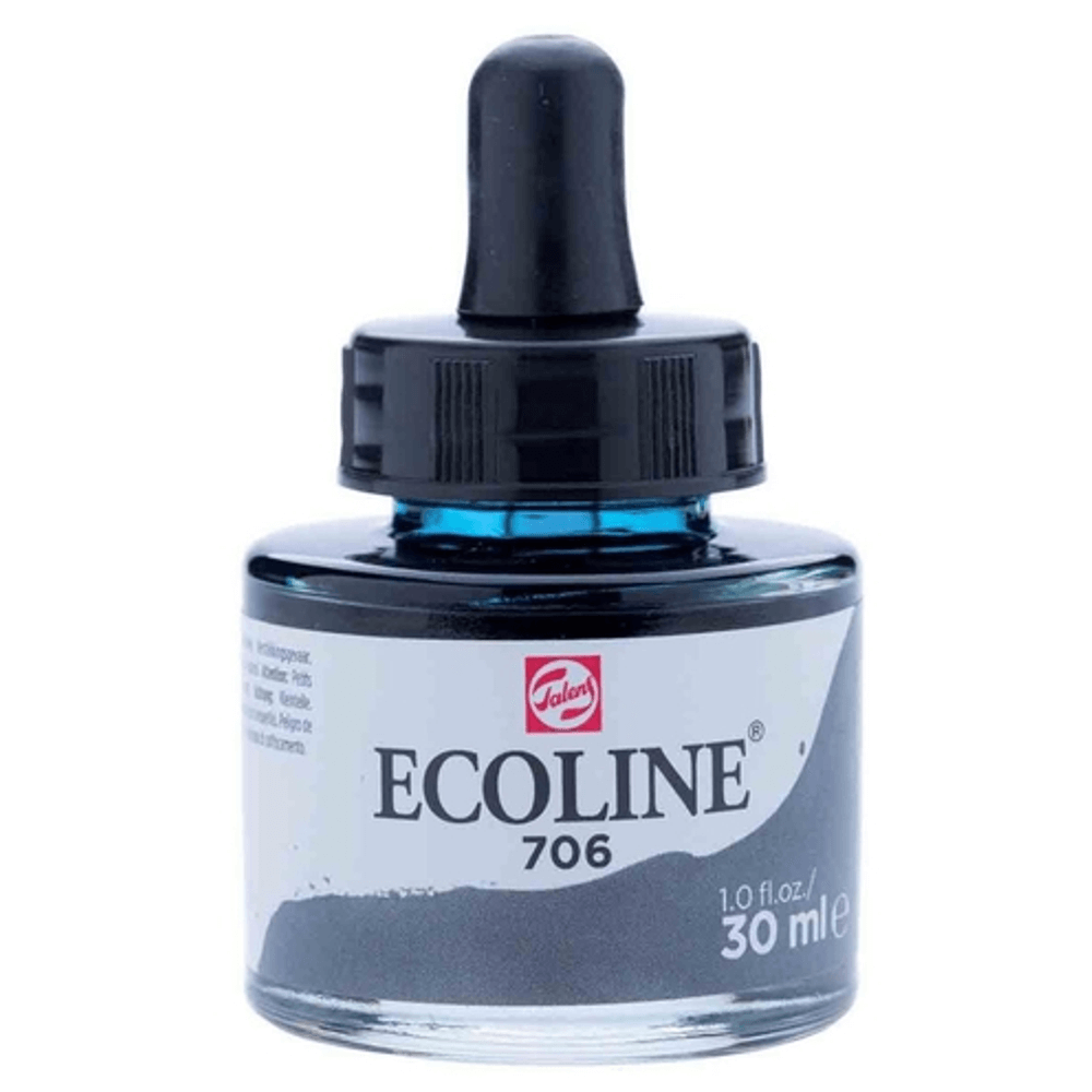 Aquarela Líquida Ecoline Talens 30ml 706 Deep Grey