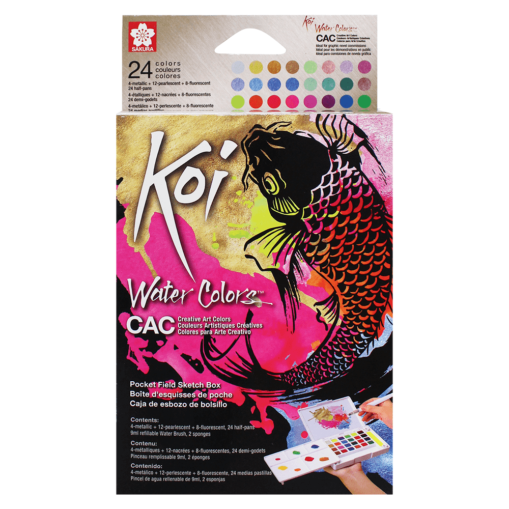 Aquarela em Pastilha KOI Sakura 24 Cores