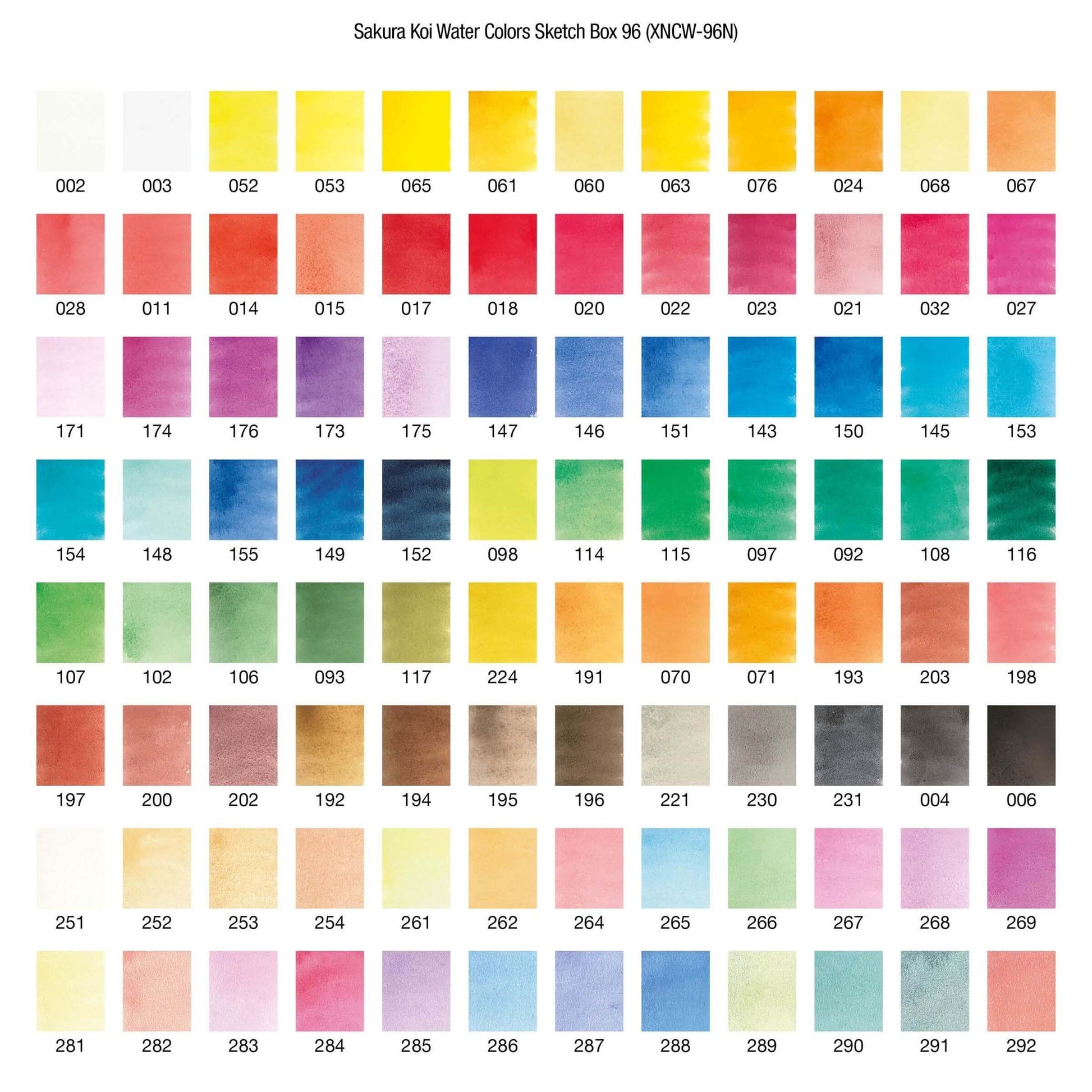 Tinta Aquarela em Pastilha KOI Sakura 96 Cores
