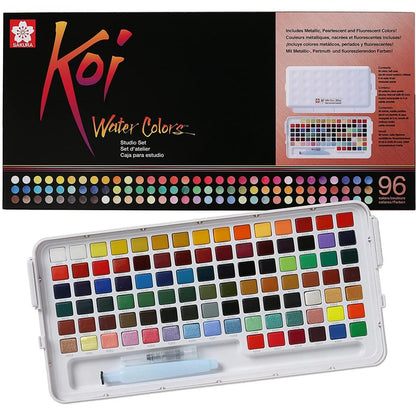 Tinta Aquarela em Pastilha KOI Sakura 96 Cores