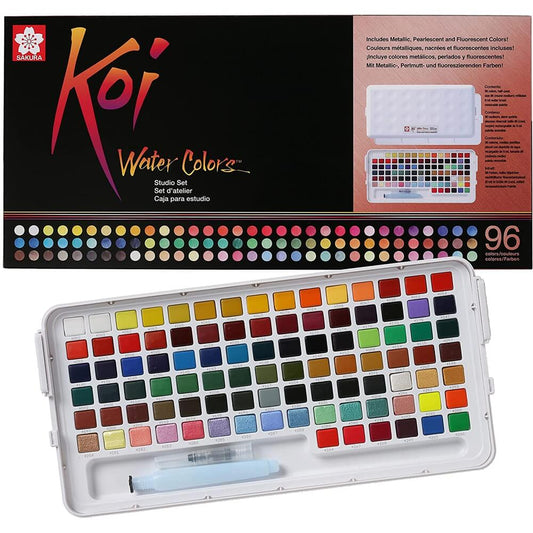 Tinta Aquarela em Pastilha KOI Sakura 96 Cores